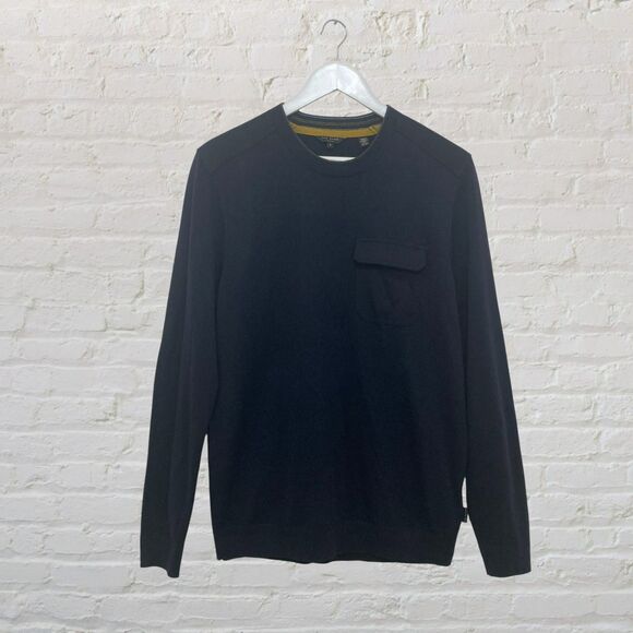 Ted Baker London Saysay Crew Neck Sweater Navy Black Size 4 - Picture 2 of 16